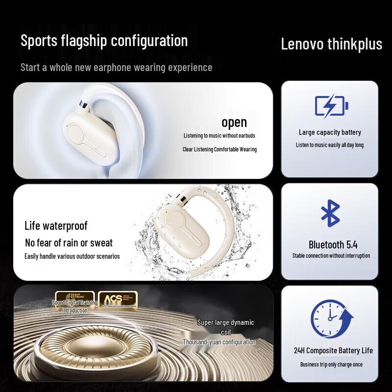 Lenovo LP81 Open-Ear Sports Bluetooth Earbuds