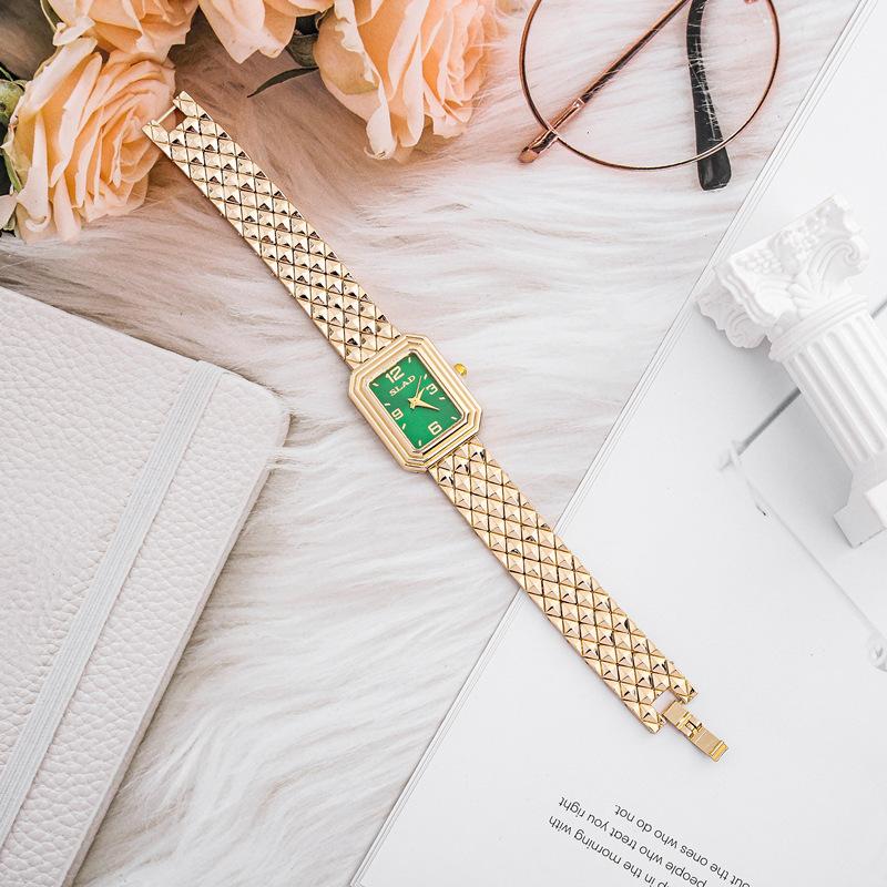 Rectangle Fashion Women S Watch Simple High-End Quartz Watch Women S Diamond Women S Bracelet Watch