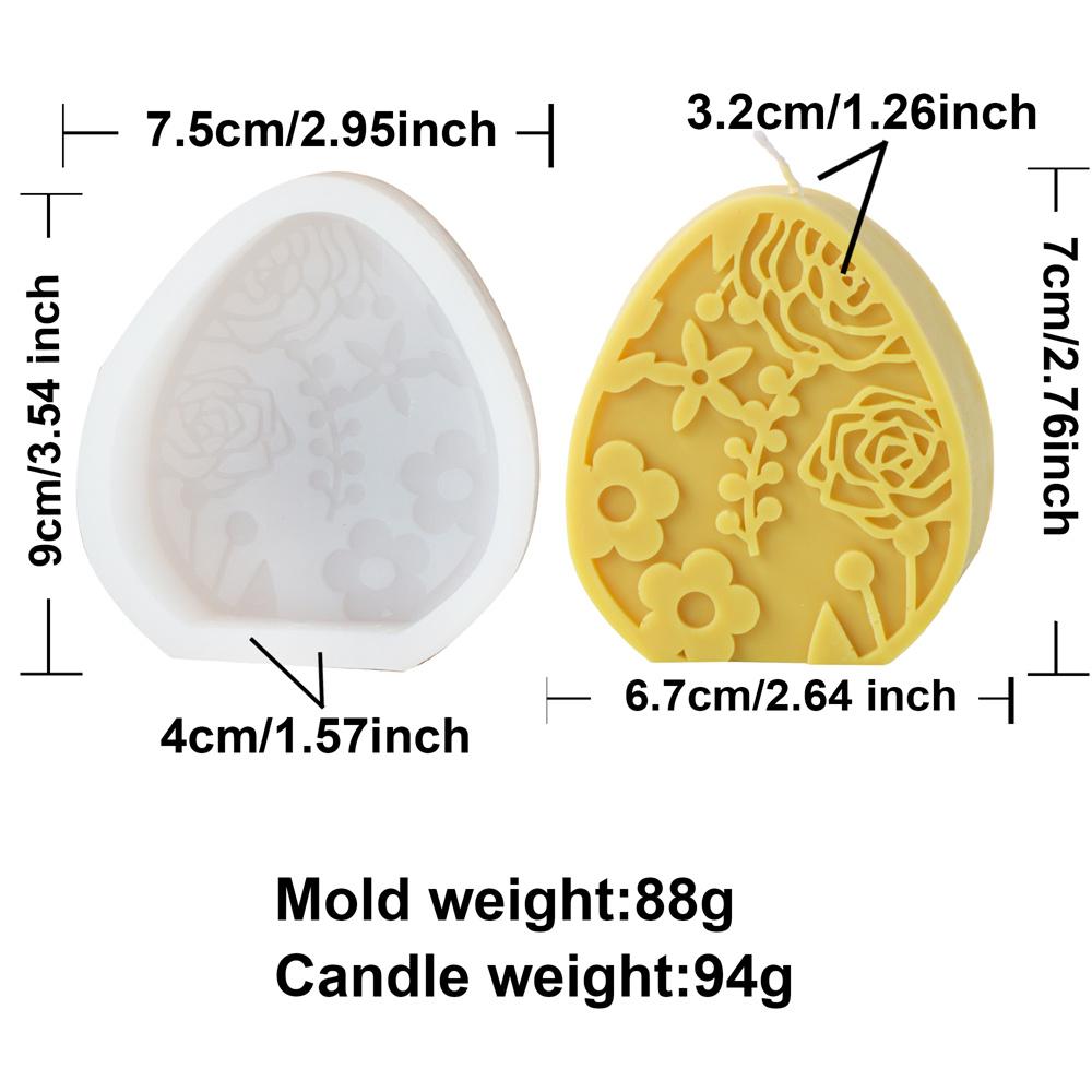 Easter Embossed Egg Flower Rabbit Candle Silicone Mold DIY Animal Bunny Scented Soap Plaster Making Mould Home Decor