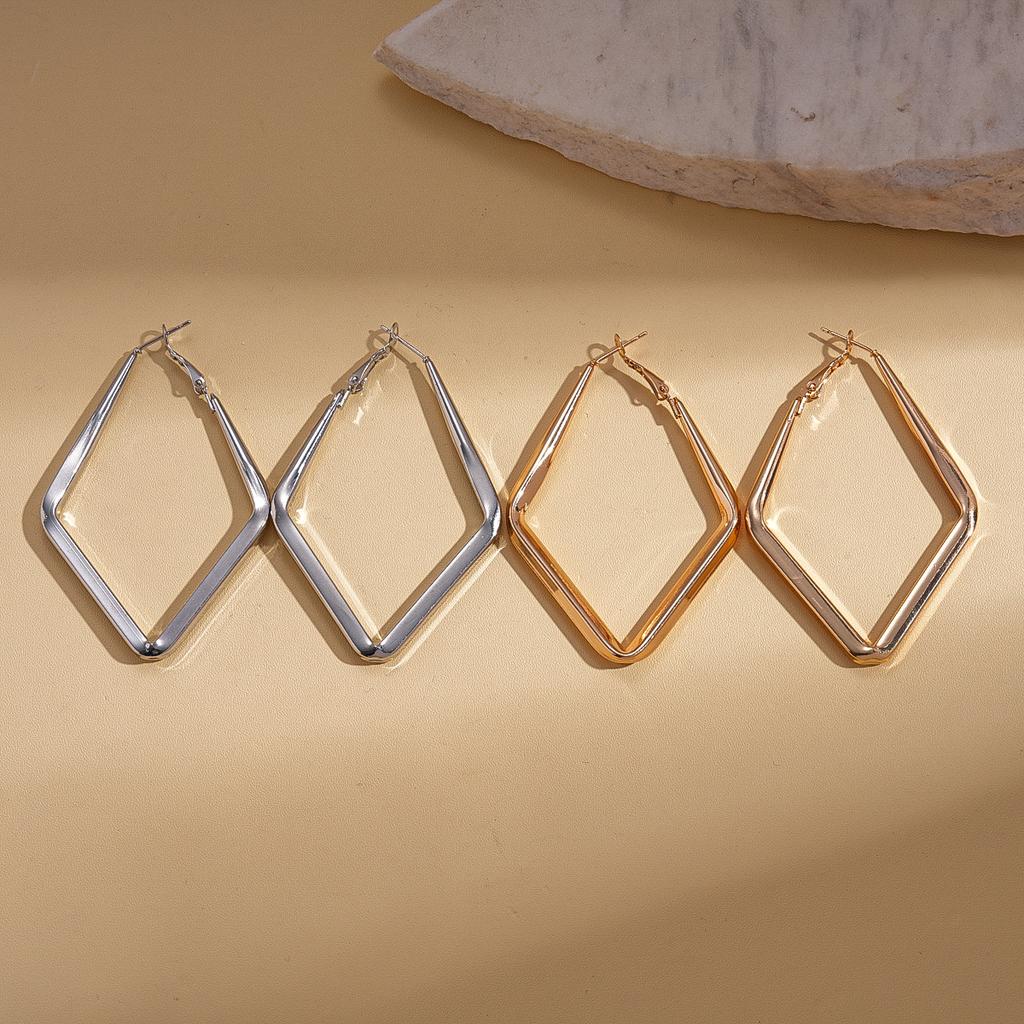 Geometriska rombformade örhängen med silvernål kall vind enkla miljöskydd örhängen nisch örhängen