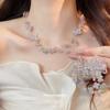 Dopamine Acrylic Sheet Flower Stud Earrings Necklace Jewelry Set Super Fairy Sweet Light Luxury High-end Jewelry Women