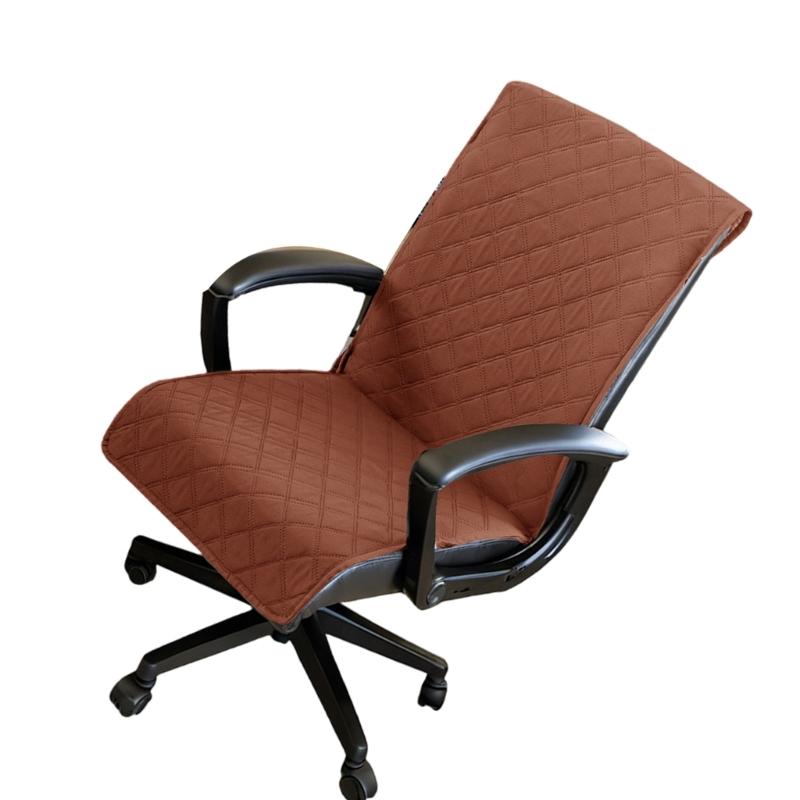 Ergonomic Office Chair Cover Checkered Pattern NonSlip Backing Waterproofs Fabric Sleeve for Comfortable Seating