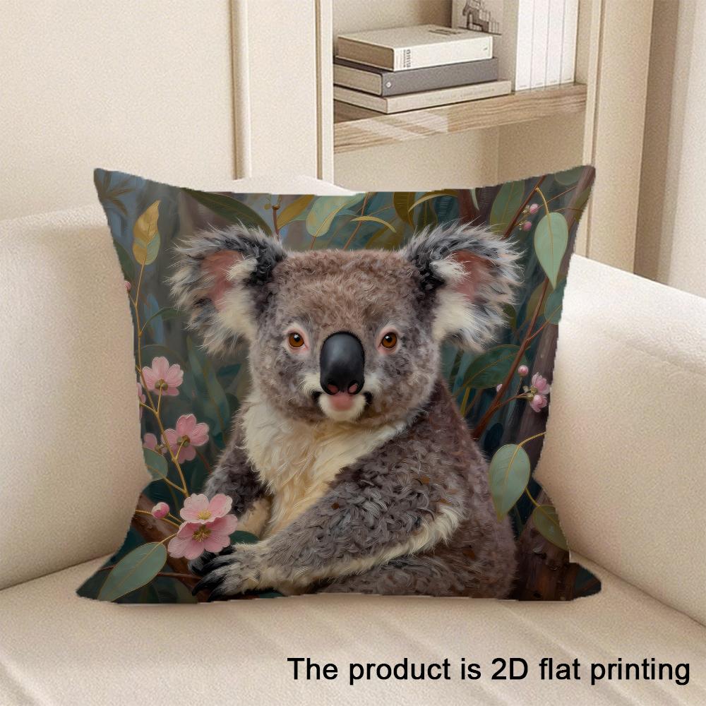 1Pc Cute Animal And Royal Patterned 2D Flat Printing Pillowcases Sofa Cushion Cover Home Bedroom Room Decoration