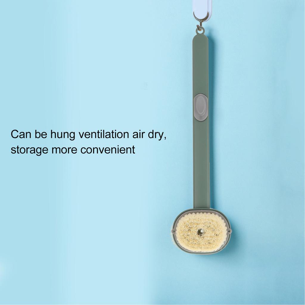 Handle Bath Brush Soft   Button Removable Brush Head Body Bath Brush for Bathroom