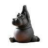 Yoga Master Hippo Statue Handcrafted Resin Hippopotamus Figurine Hippo Figurine Yoga Statue Meditation Hippopotamus For Home