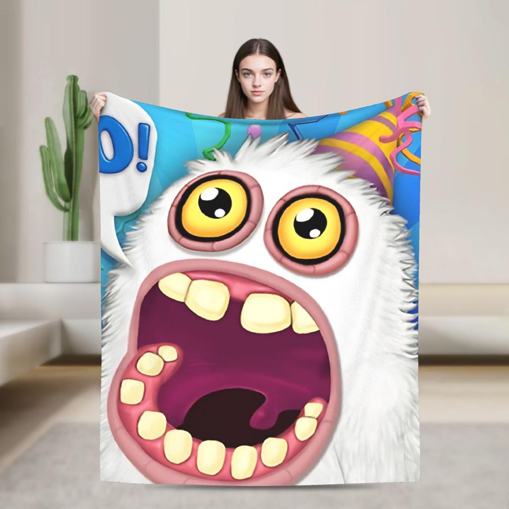 Warm Blanket Camping My Singing Monsters Bedding Throws Flannel Bedspread For Couch Chair Sofa Bed Pattern Sofa Bed Cover