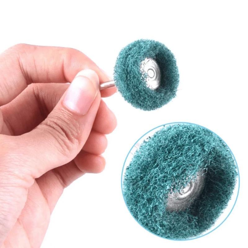 20pcs Mini Drill Abrasive Brush Nylon Buffing Polishing Wheel with 2.35mm Shank Grinding Sanding Head for Dremel Rotary Tool