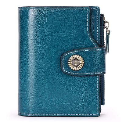 Wallet with Coin Genuine Soft [SENDEFN] Women's Bi-fold Purse, Leather, Touch, Anti-Skimming