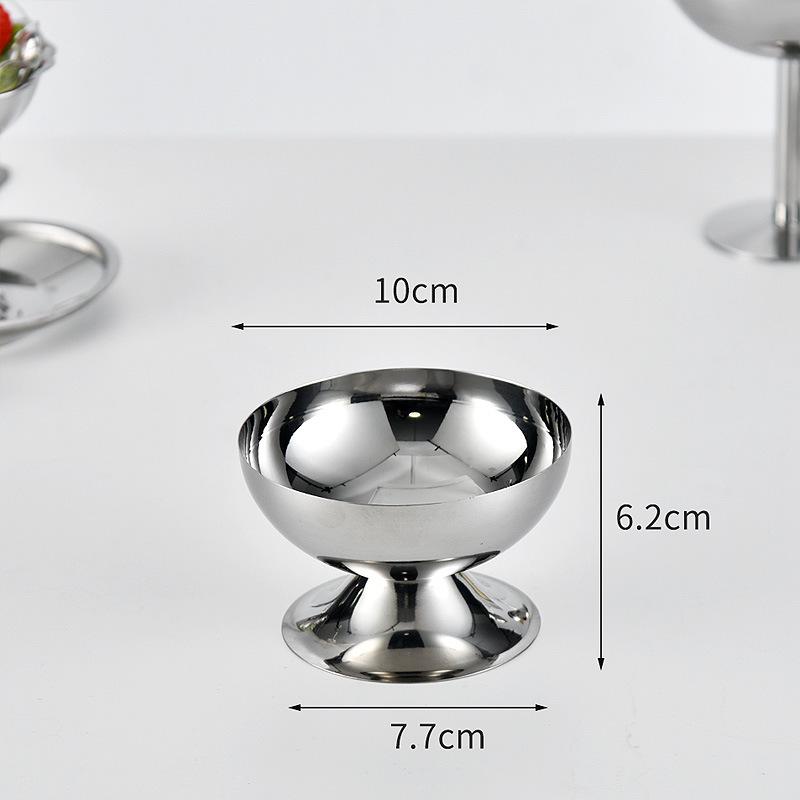 Retro nerezová dezertní miska - Styl Ins pohár na zmrzlinu a želé