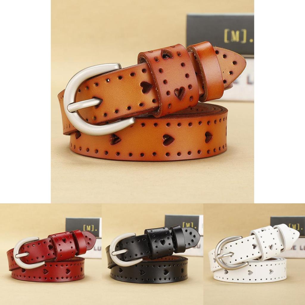 Korean Style Genuine Leather Belt For Women With Polished Finish And Simple Look