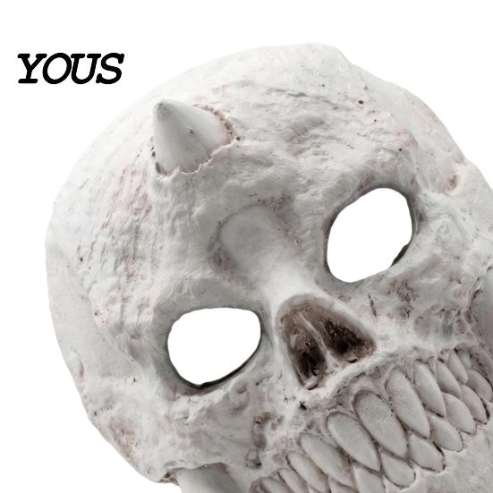 Horror Skull Mask Halloween Skeleton Mask, Fanged Distressed Cosplay Full Face for Costume Party Props Adults