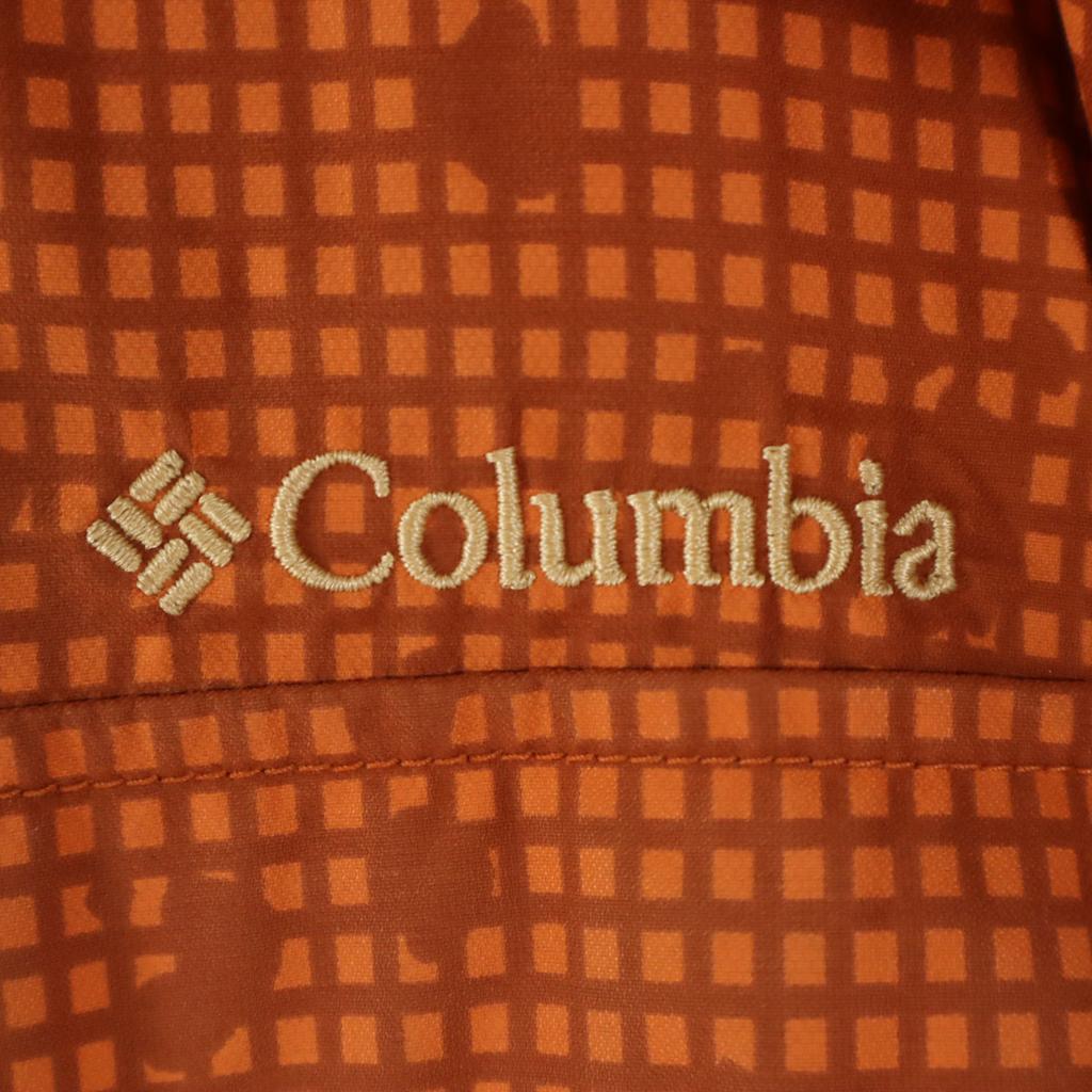 Columbia Check Pattern Banego Creek Jacket S Orange Outdoors Men's Used