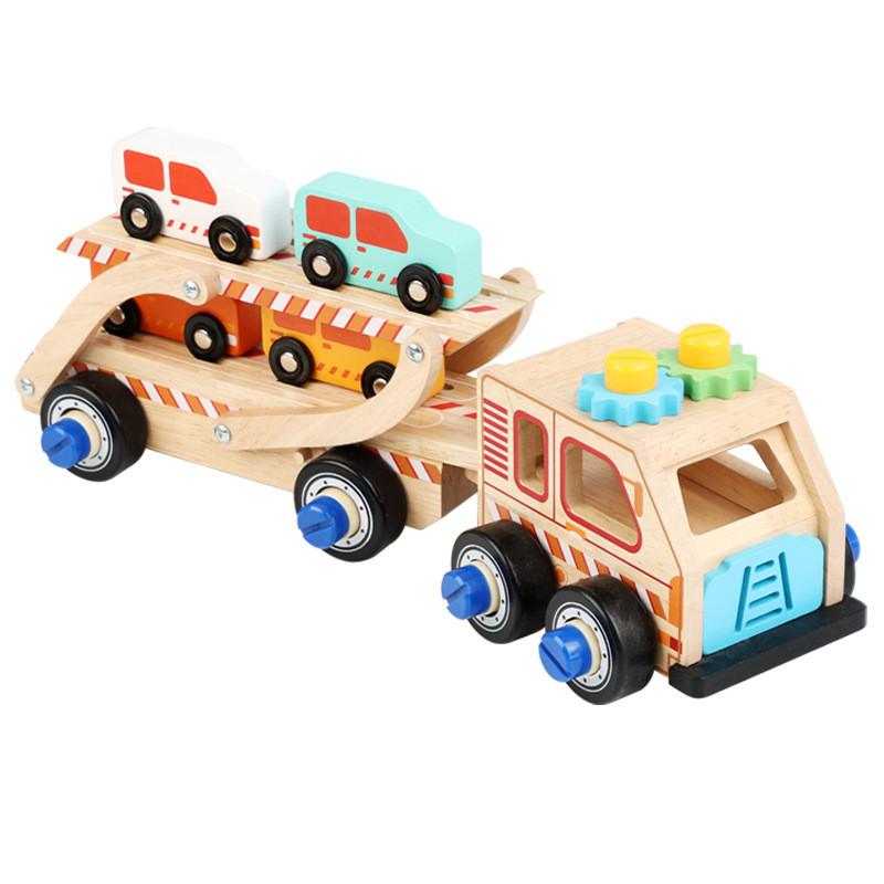 Деревянная детская игрушка-лабиринт с цветными бусинами и набором поездов для раннего обучения