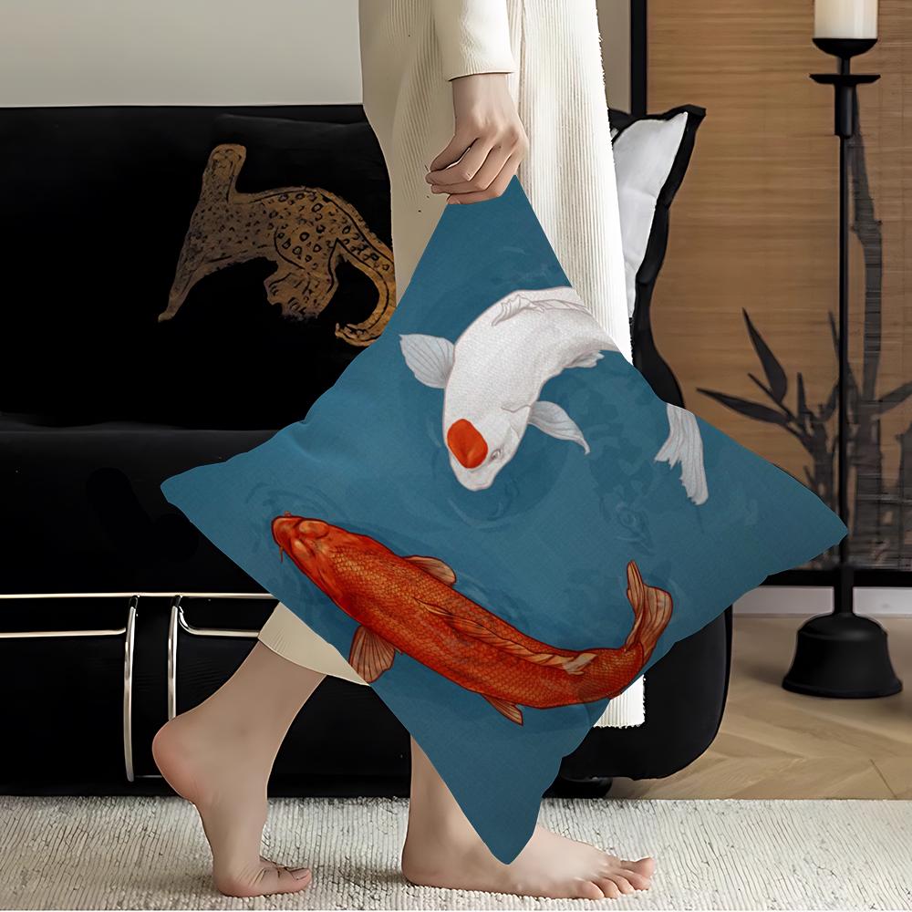 Koi Fisch Ahorn Design Kissenbezug Glückliche Herbsternte Dekoration Feiertagsdekoration Kissenbezug