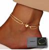 Gold Ankle Bracelet for Women Surgical Steel Butterfly Chain