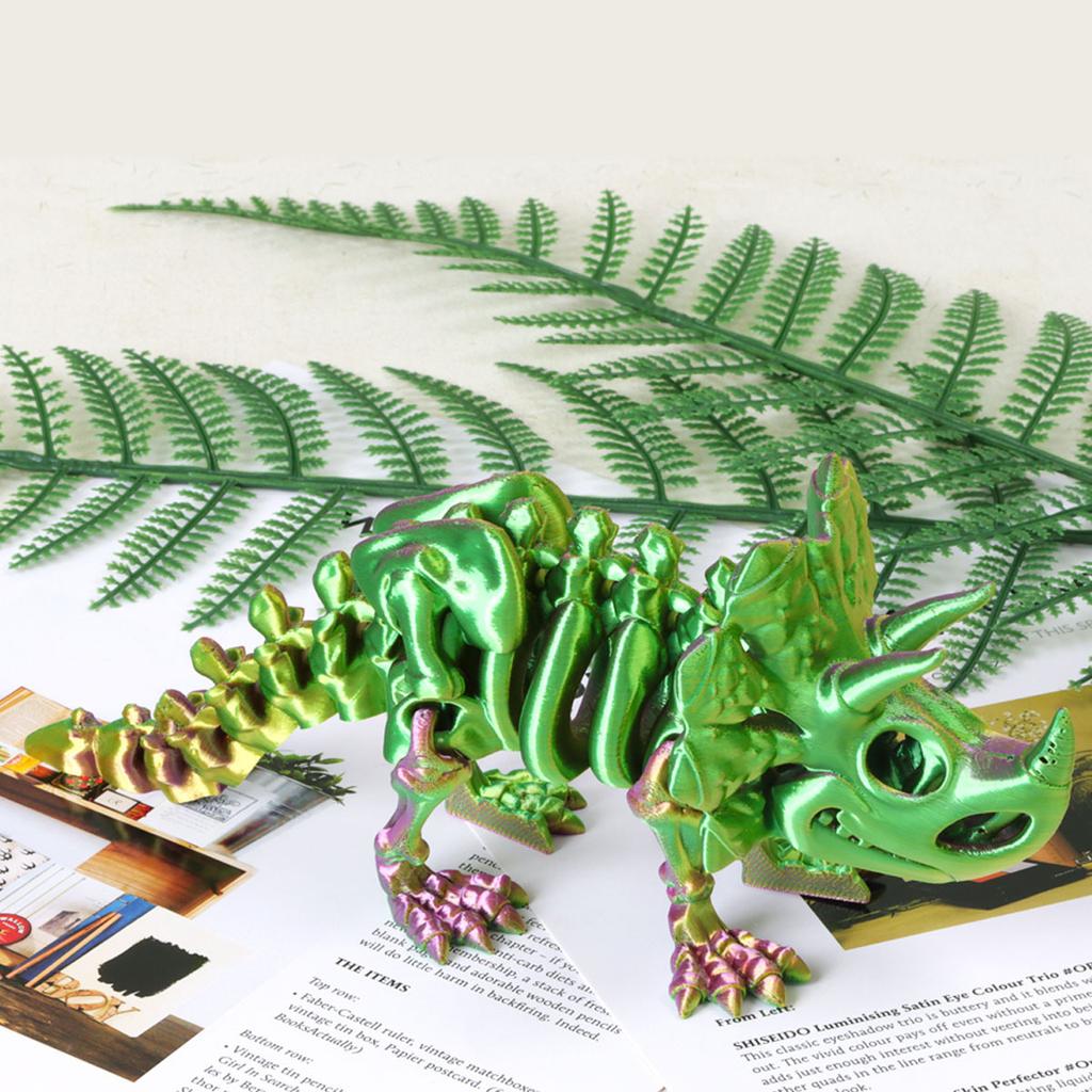 3D Printing Triceratops Skeleton Toy Model Joints Movable Simulation Dinosaur Triceratops Toys Desktop Decor Ornament Boy Gift