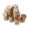 Creative Transparent Glass Storage Jar with Wooden Lid Household Coffee Beans Tea Dispenser Bottle Food Jar Sealed Container New