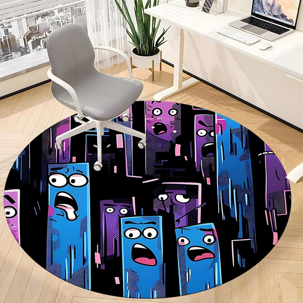 1PC Cartoon Characters Office Round Area Rug, Indoor Mat Suitable For Office, Under Office Chairs Bedroom Living Room Home Decor, Room DecoT1223083