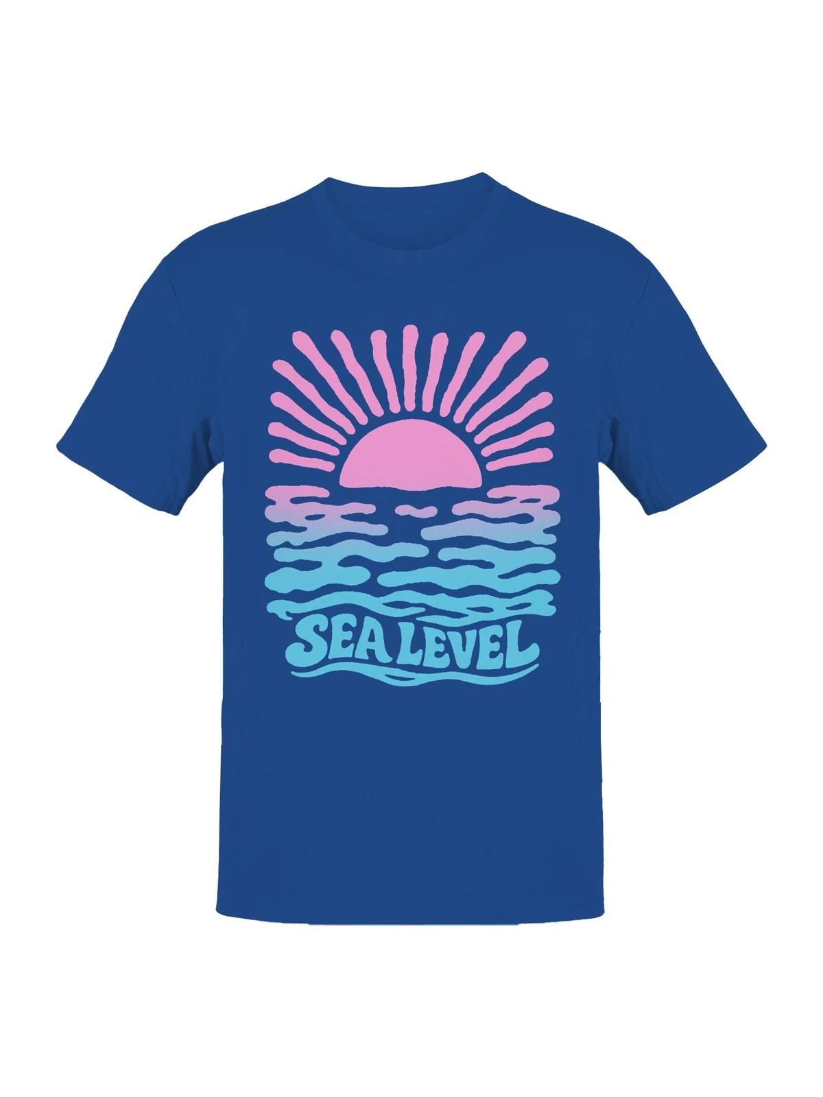 Retro Sea Level Sunset Design Men s T-shirt M