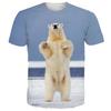 3D Digital Printing Men's Short Sleeves Polar Bear T-Shirt