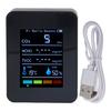 Black CO2 Carbon Dioxide Detector LCD TVOC HCHO Temperature Humidity Air Quality Monitor Meter CO2 Detector Air Quality Monitor