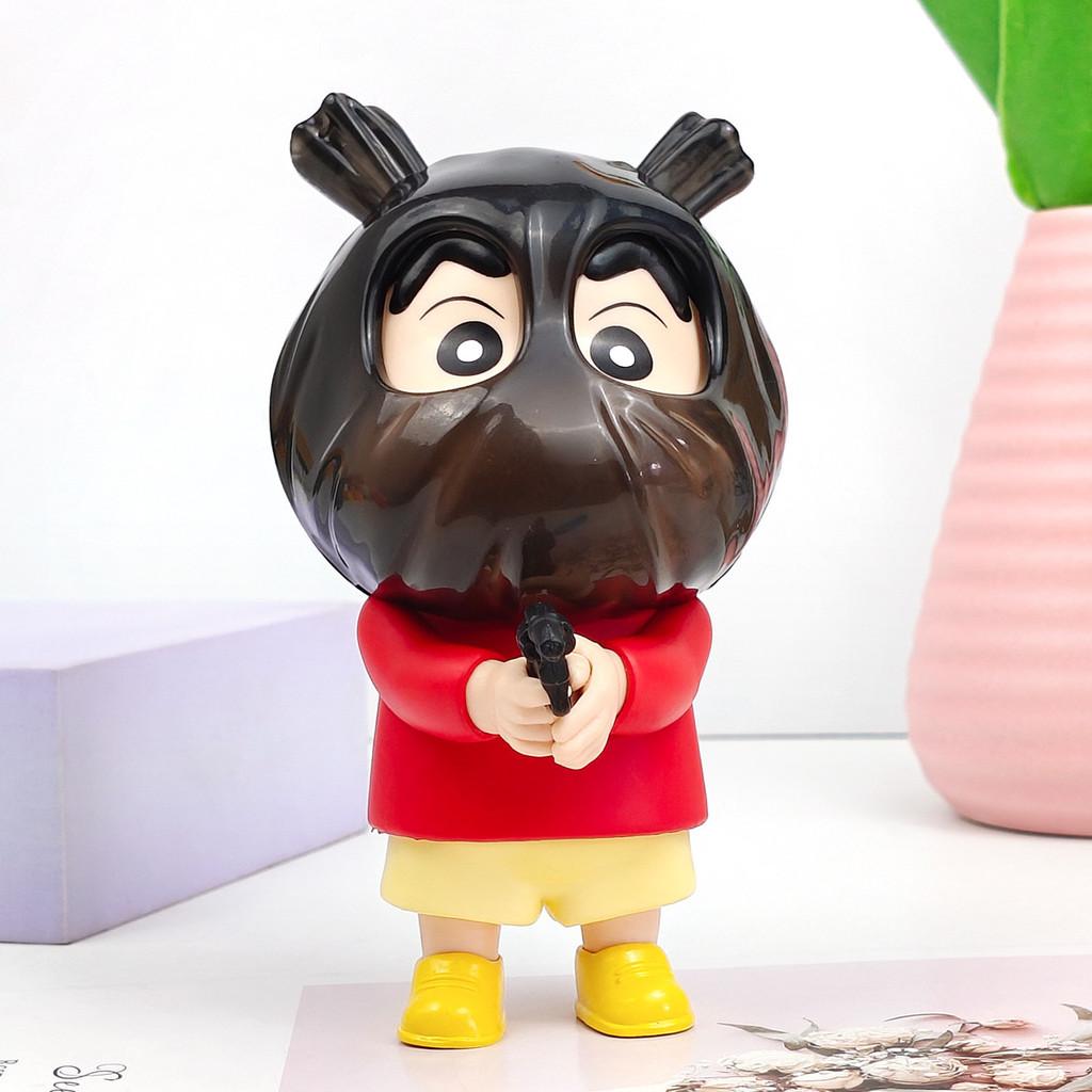 Crayon Shinchan Pvc Action Figure With Gun Robber Anime Collectible Toy For Fans