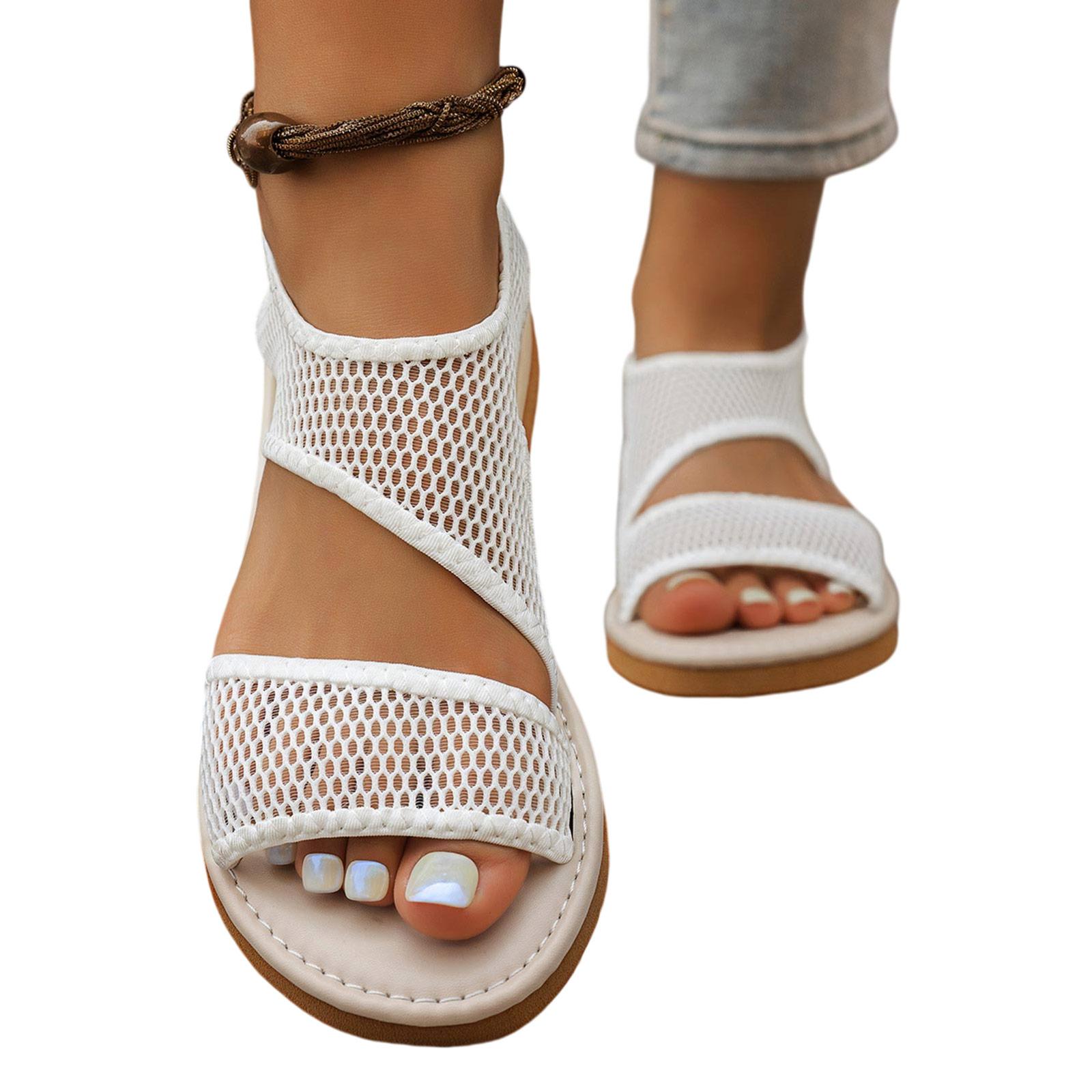 

Women s Summer Sandals Comfortable Orthopaedic Slingback Slides with Soft Footbed - Washable Outdoor Water Sandals Casual Knitted Sandals 36 бежевый