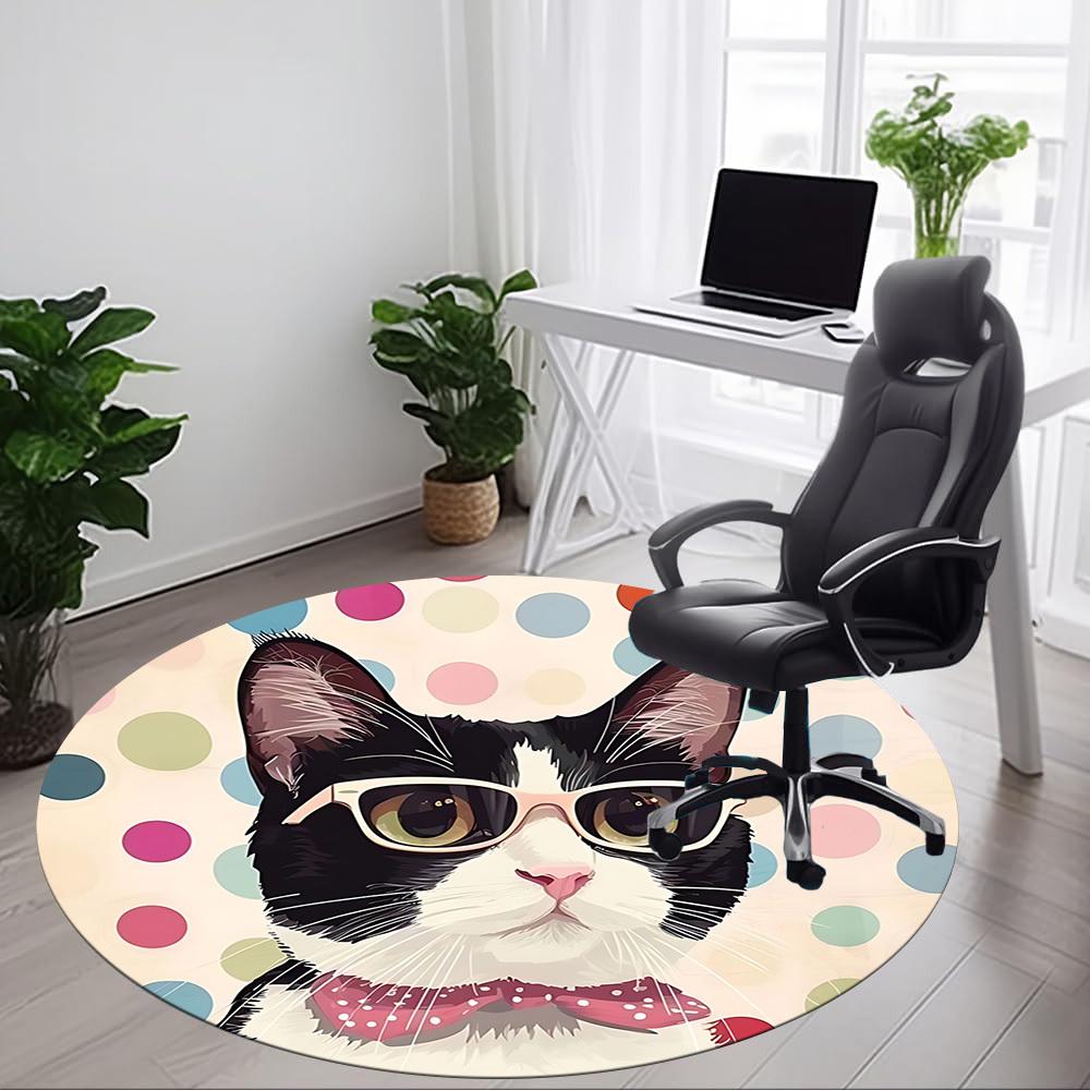 1pc Cat Glasses Carpet for Office, Non-slip, Soft and Durable Office Rug, Perfect for Office Yy260128081
