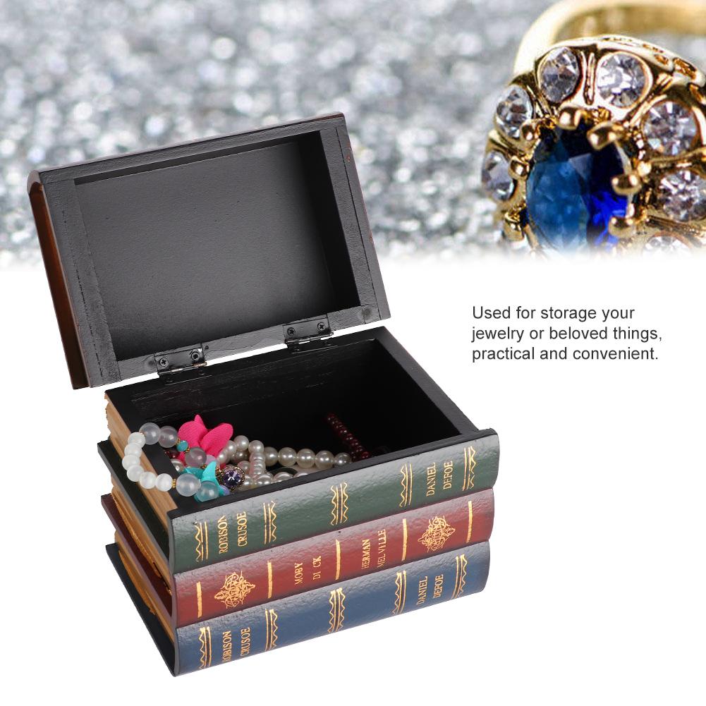 Vintage Simulation Book Shape Storage Box Jewelry Container Holder Decoration(Large Size)