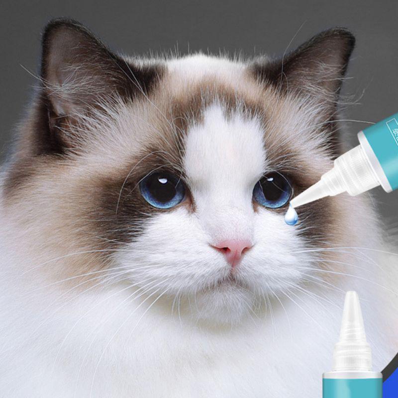 

60ml Pet Eye Care Cleaner Drops Tear Stain Removing Dirt Anti-inflammatory Bactericidal Puppy Kitten