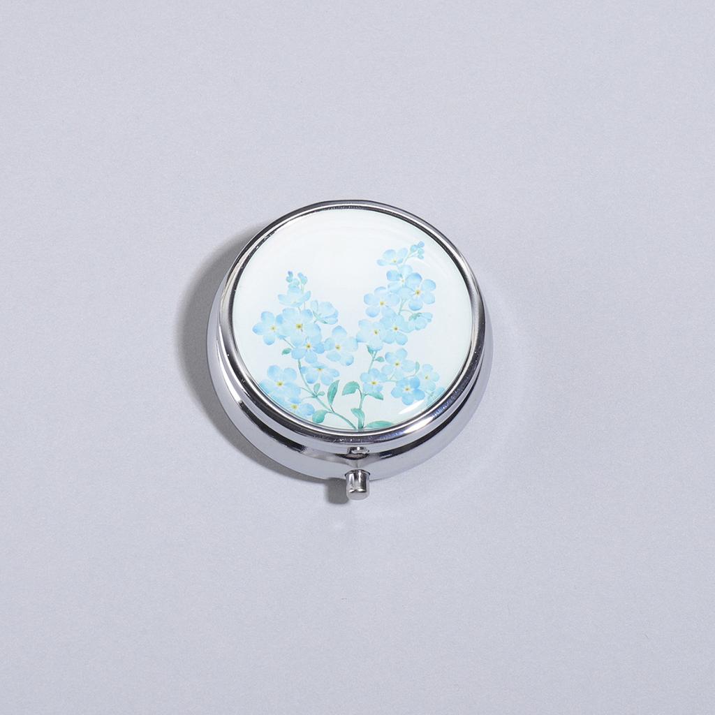 outdoor Metal Round Natural Flowers Pill Boxes Holder 3 Grids Medicine Case Small Portable Case Container Splitters For home