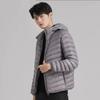Mens Short Lightweight Packable Down Jacket 90% White Duck Hooded Slim Fit Winter Coat