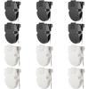 12 Pcs Cubicle Clips for Fabric Walls, Cubicle Hooks Plastic Stainless Steel Fabric Panel Wall Clips for Picture Note Photo Frame Data Cables Black