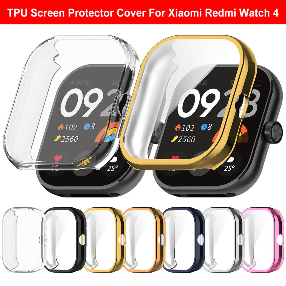 TPU Case Screen Protector Cover Anti-Fall Full Cover Protective Shell Dustproof Watch Bumper Screen Protector for Redmi Watch 4
