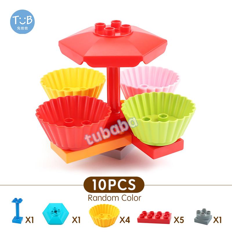 Big Building Blocks Marine Farm Animal Cat Dog Accessories Lion Shark Compatible With Duploed City Education Children Gift Toys