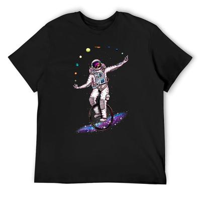 Juggling Circus Astronaut T-Shirt Oversized Summer Clothes Plain Customs Heavyweight T Shirts for Men