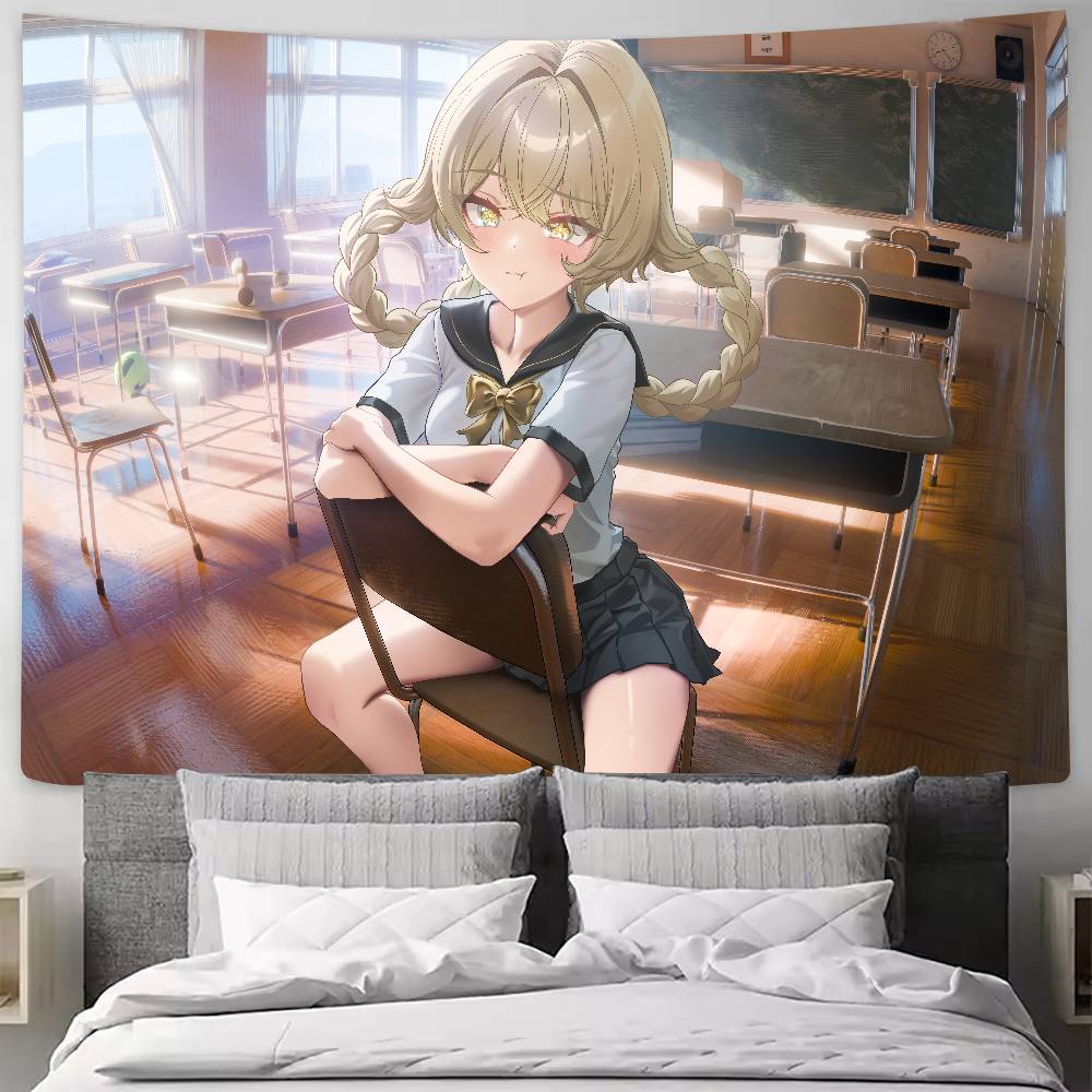 Kawaii Jahoda Cool Genshin Impact Video Gaming Tapestry Wall Hanging Tapestries for Living Room Home Dorm Decor Art Home Decor