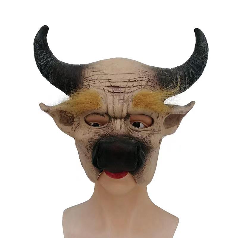 Tier-Latexmasken: Schwein, Leopard, Tiger, Elefant, Kaninchen, Pferd, Hahnenkopf-Kopfbedeckung