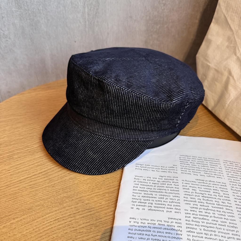 Street Solid Color Style Navy Flat Top Cap Breathable Fabric Urban Casual Wear