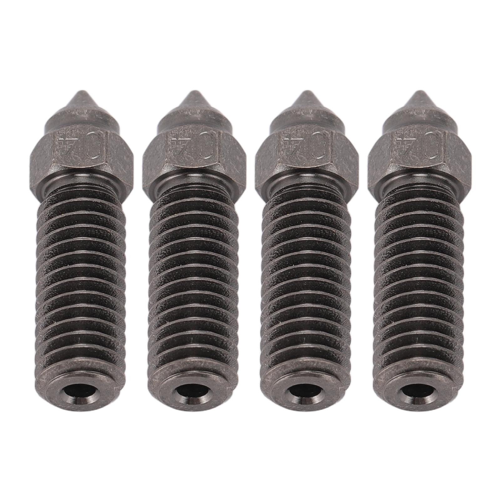 

4 шт. сопла экструдера для CR K1 из закаленной стали, гладкие, прочные, предотвращающие засорение, 3D-принтер 0.4mm