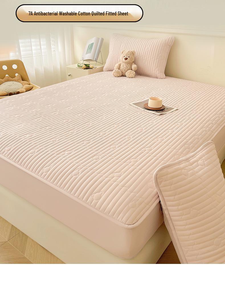 Luochuan Serisi Su Geçirmez ve İdrar Geçirmez Kapitone Lastikli Çarşaf Seti - 3 Parçalı Yatak Koruyucu