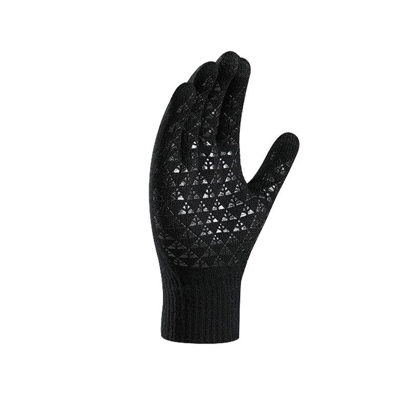 Knitted Gloves with Autumn Velvet and Thick Touch Screen Knitted Cycling Cold Resistant Gloves Anti Slip Offset Printing Winter Warm Gloves
