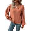 Autumn/Winter 2026 European & American Women's Lazy Style Knit Pullover Sweater with Line Decoration