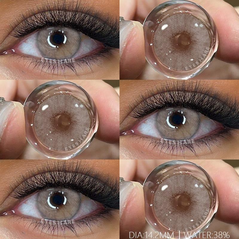 2Pcs Colored Pupils for Eyes Green Natural Look Eye Contacts Gray Fashion Lenses Beauty Color Eye Lens Brown Lenses