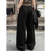 Loose Sports Pants, Pink Plum Blossom Printed Pants, High Waisted Wide Leg Pants, Daily Casual Straight Leg Pants, Comfortable Fabrics