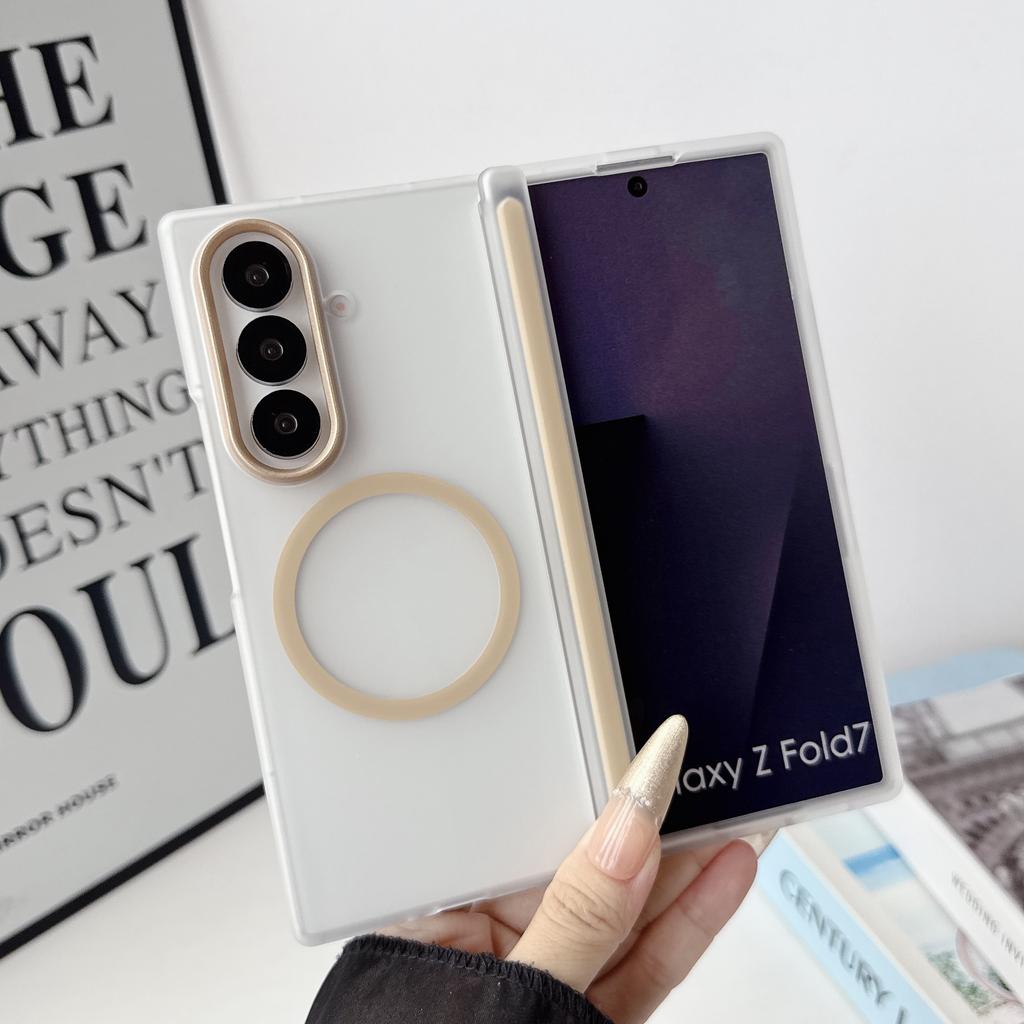 Magnetic Phone Cover for Samsung Galaxy Z Fold8 Ultra Fold 8 7 6 5 Case Bumper for Magsafe Front Matte Frame Hinge Protection