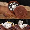 Portable Ceramic Kung Fu Tea Set with Tray, Cups, Teapot, and Lid Bowl