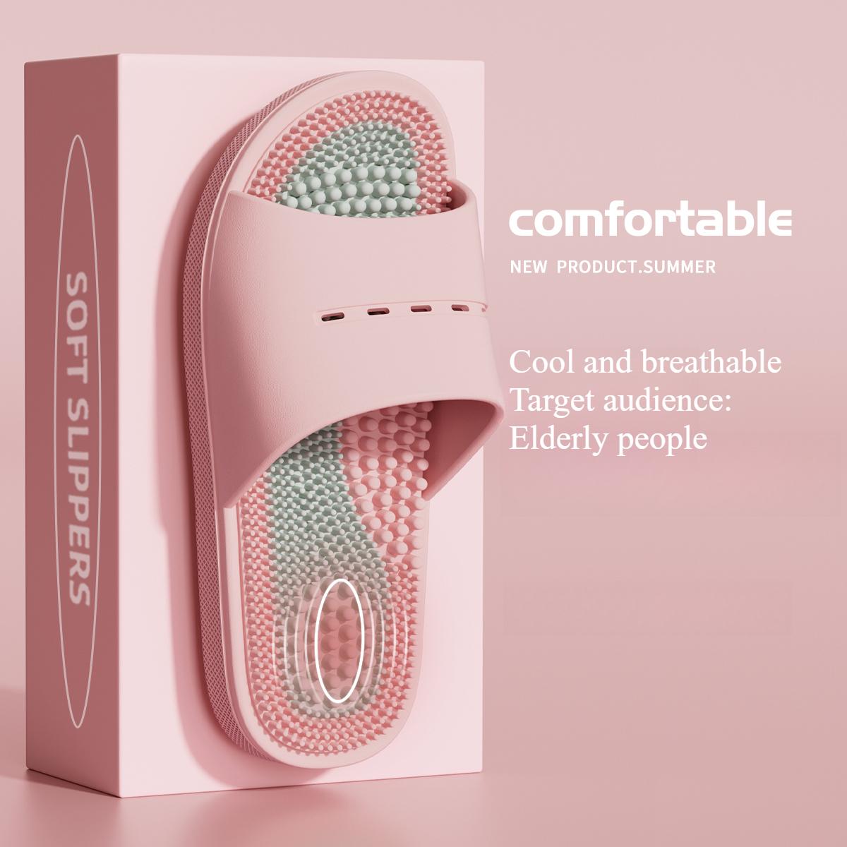 

Массажные тапочки для мужчин на лето, для дома, ванной, купания, массажа ног, массажа ног, противоскользящие, крутые тапочки для мужчин 36-37 розовый