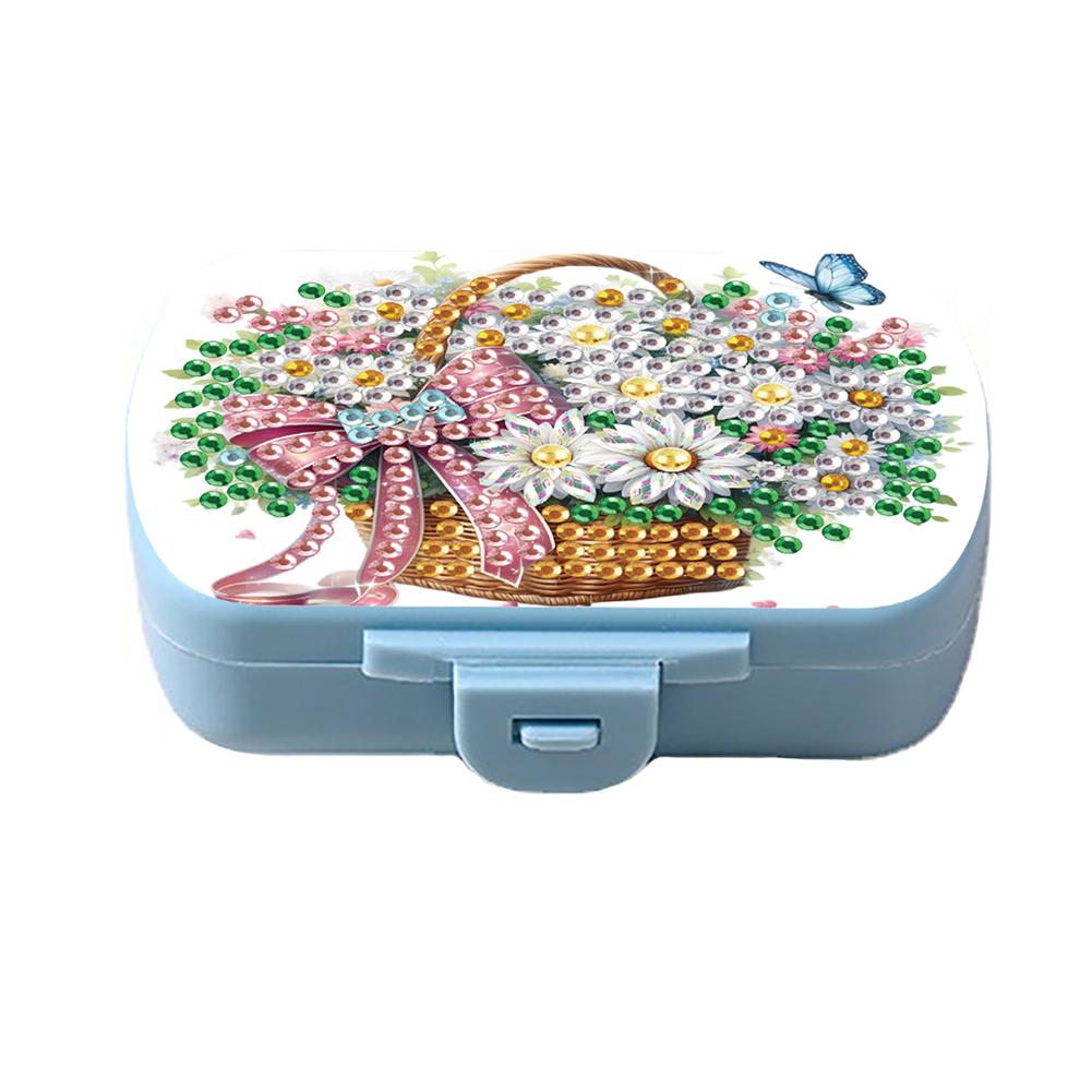 5D DIY Diamond Painting Dot Pill Case Diamond Painting Pill Dispenser Diamond Art Travel Medicine Storage Case for Art Craft