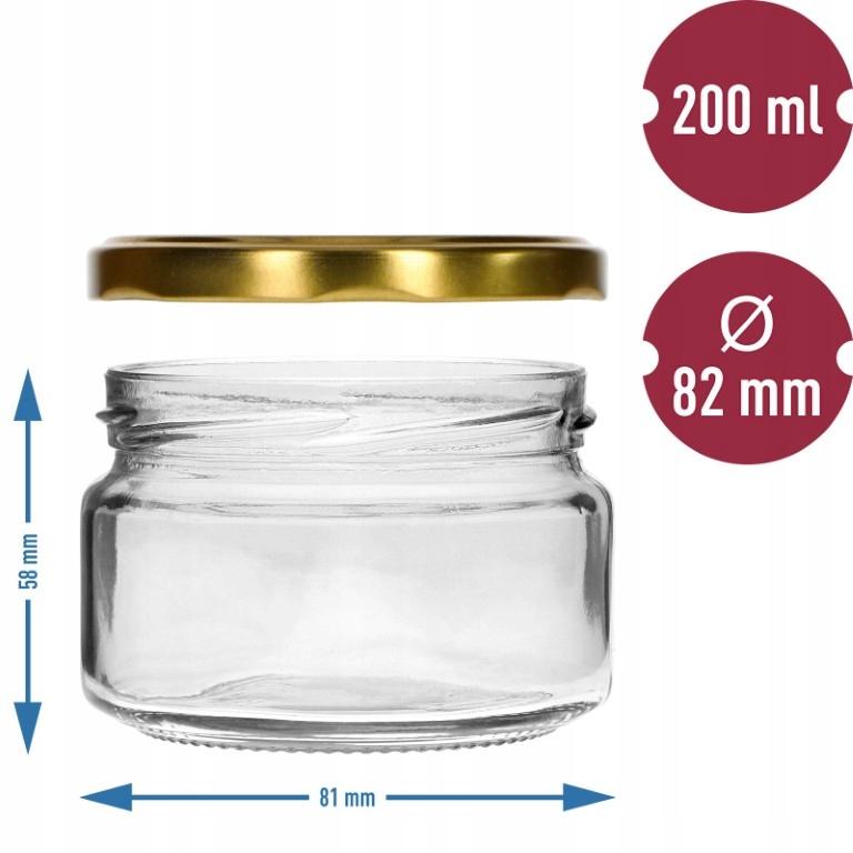 Jam jars with lids, 6 pcs, 200 ml